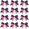 12-Piece American Flag Bow Set - 6" Patriotic Star & Stripes Bows - Red, White, and Blue Decorative Wreath Bows for 4th of July, Independence Day Party Favors, Gift Wrapping, and Front Door Decor